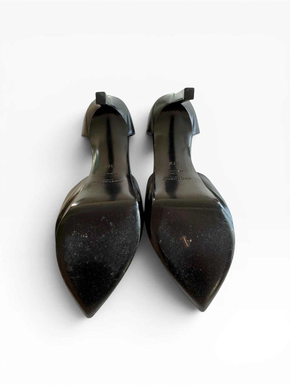 Saint Laurent Black Studded T-Strap Platform Heel - Picture 9 of 12